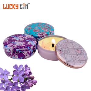 Fashion Design Custom Tinplate Jar Packaging Purple Creative Metal Can/Box Empty Candle Tin Vessel For Candle Round