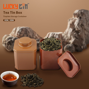 OEM ODM Manufacture Custom Loose Leaf Tea Packaging Square Metal Box Empty Storage Tea Tins Small For Food Packaging