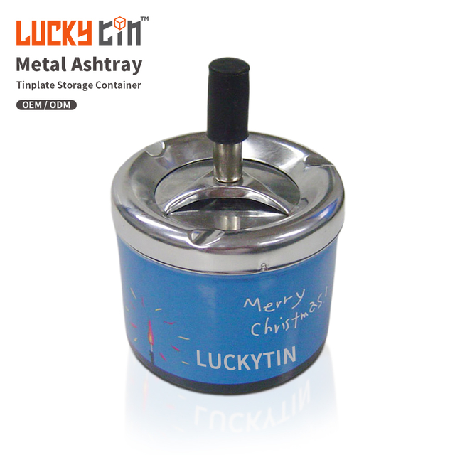 OEM ODM Manufacture Design Tinplate Desktop Organizer Metal Multi Functional Tray Plain Tin Ashtray Custom With Cover