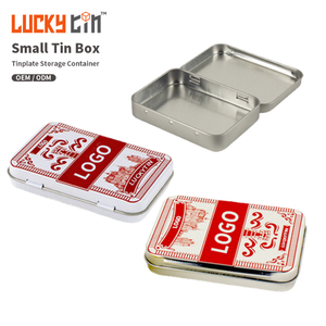 8.1*5.7*1.4cm Factory Custom Tinplate Organizer Packaging Rectangle Metal Can Red Small Hinge Tin Box For Food