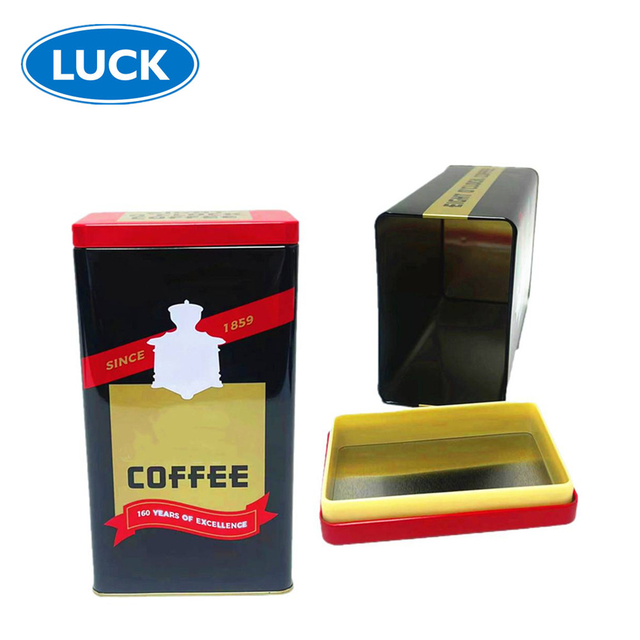 Custom Printing Metal Tin Box Food Grade Rectangle Metal Tea Box Luxurious Coffee Tin Cans