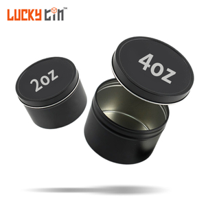 OEM ODM Custom Tinplate Canister Packaging 2oz 4oz 8oz Round Shape Metal Box Empty Matte Black Mini Tin Can For Package