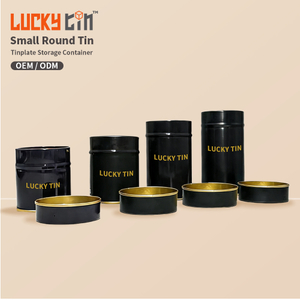 Factory Custom Design Tinplate Storage Container Tinplate Food Packaging Round Shape Metal Box Empty Can Tin