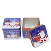 Factory Wholesale Custom Christmas Tin Box Square Shape Coffee Tea Tins Can with Lid