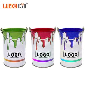 Factory Custom Replace Plastic Bucket Tinplate Pail Colored Metal Flower Pot Paint Tin Barrel For Medicine