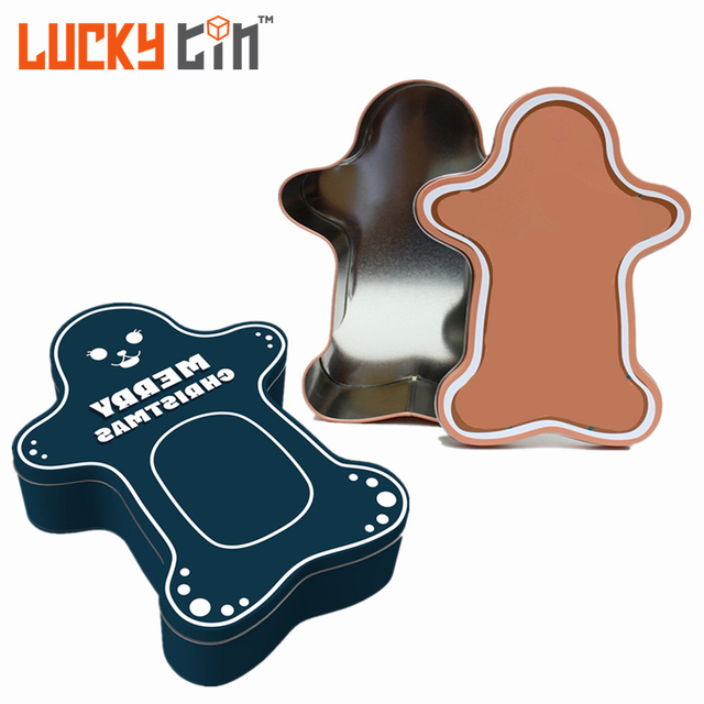 Factory Design Tinplate Can Packaging Metal Snowman Shape Container Biscuit Candy Chocolate Tin Box for Christmas