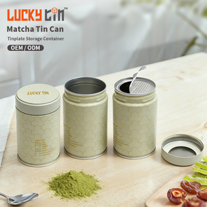 Factory Directly Custom Matcha Powder OEM Japan Tinplate Can Cylinder Metal Box Packaging Matcha Tin 30g With Freshness Cover