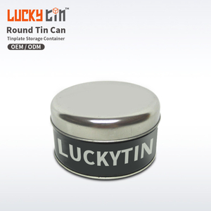 Custom Logo Empty Tinplate Storage Container Round Shape Metal Packaging Empty Tin Cans With Lids