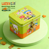 Factory Custom Tinplate Open Money Box Rectangle Metal Coin Storage Container Hinge Kids Tin Piggy Bank With Lock