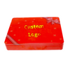 Luckytin Factory Custom Plastic And Tinplate Storage Container Rectangle Metal Can Packaging Red Gift Chocolate Tin Box