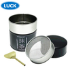 Custom Printing Cylindrical Metal Tea Box Filter Lid Tin Jar Package Matcha Coffee Tin Can With Spoon