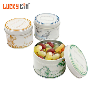 OEM ODM Custom Tinplate Storage Container Round Metal Jar/Box Packaging Empty Nut Mint Candy Tin Can For Candy Nut with Lid