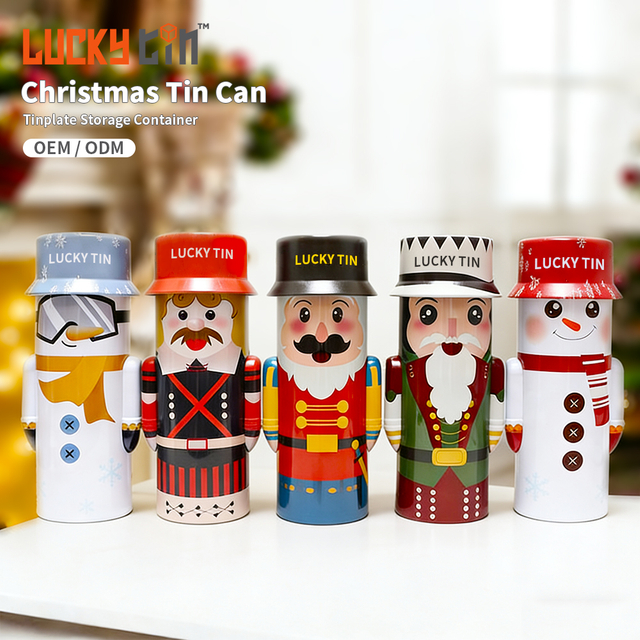 Factory Directly Wholesale Tinplate Packaging Irregular Shape Metal Can Childproof Christmas Gift Tin Box