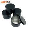 OEM ODM Custom Aluminium Storage Container Metal Small Round Box Black Candles Tin For Candle