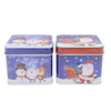 Factory Wholesale Custom Christmas Tin Box Square Shape Coffee Tea Tins Can with Lid