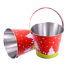 Promotional Custom Tinplate Bucket Metal Barrel Storage Container Promotional Christmas Tin Pail for Gifts