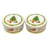 Popular Custom Printing Tinplate Can Storage Container Green Round Shape Tinbox Empty Tin Christmas Boxes for Food Packaging
