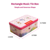 Dongguan Manufacturer Custom Tinplate Packaging Holidays Ornament Metal Case Pink Rectangle Gift Tin Christmas Music Box