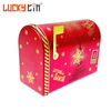 Factory Custom Metal Mailbox Packaging Christmas Cookies Tin Food Grade Tin Cans With Lid Hinged