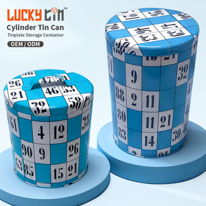 Factory Design Logo Food Tinplate Container Cylindrical Metal Box Empty Packaging Tin Customization Services for Dog Treats