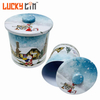 Factory Custom Tinplate Food Storage Container Metal Round Box Large Cookie Candy Self Sealing Tin Can For Christmas