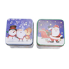 Factory Wholesale Custom Christmas Tin Box Square Shape Coffee Tea Tins Can with Lid