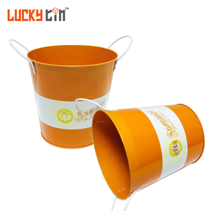 Factory Custom Tinplate Pail Empty Storage Small Metal Bucket Food Grade 10L Beer Ice Tin Bucket With Handle