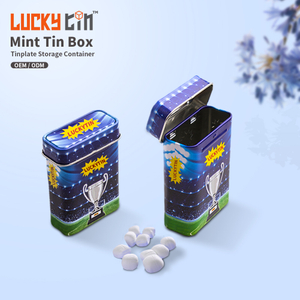 OEM ODM Manufacture Custom Tinplate Storage Container Rectangle Metal Can Flip Lid Tin Mint Box of Mint
