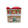 New Product Irregular House Shaped Christmas Gift Tin Can Custom Tinplate Storage Container Metal Christmas Box