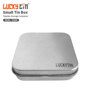 Custom High Quality Tinplate Case Packaging Hinge Metal Can Food Safety Empty Box Small Square Tin With Lid