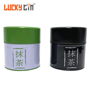 Wholesale Custom Metal Round Can Container White Black Matcha Tin Jar For Loose Tea Can And Matcha Spice