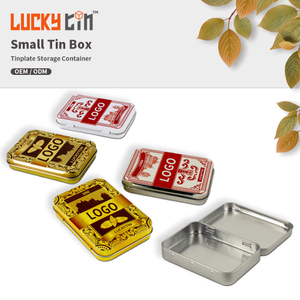 81*57*14mm Premium Quality Tinplate Storage Container Rectangle Small Hinged Metal Box Packaging Tin Can Supplier