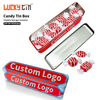 Custom Logo Tinplate Storage Container Rectangle Metal Sugar Can Food Grade Empty Candy Tin Box For Sweet