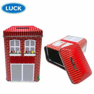 Wholesale Custom High Quality Money Tin Box House Shape Metal Coin Bank Child Gift Piggy Bank