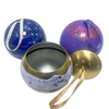 Custom Luxury Metal Tin Spherical Chocolate Packaging Box Gift Candy Christmas Balls With Ribbon