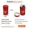 Original Factory Custom Tinplate Storage Container Packaging Cylinder Red Metal Can Empty Tea Tin With Inner Lid