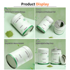 OEM ODM Wholesale Design Tinplate Storage Container Cylinder Customized Green Metal Can Empty Matcha Tin 20g