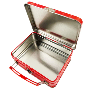 Factory Custom Tin Lunchbox Hinged Christmas Cookie Tins Box with Lid