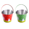 Promotional Custom Tinplate Bucket Metal Barrel Storage Container Promotional Christmas Tin Pail for Gifts