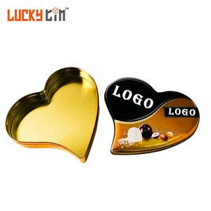 Custom Tinplate Valentine Day Packaging Black Heart Shaped Metal Box Food Packaging Vold Tin Jar