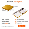 Factory Custom Tinplate Storage Container Rectangular Metal Case Small Cigarette Food Grade Tin Box With Hinge Cover
