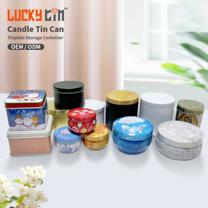 Factory Custom Tinplate Can Packaging Small Metal Jar Containers Christmas Empty Candle Tin for Candle