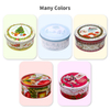 Popular Custom Printing Tinplate Can Storage Container Green Round Shape Tinbox Empty Tin Christmas Boxes for Food Packaging