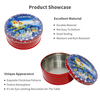 Fashion Design Custom Tinplate Box Can Round Shape Metal Jar Packaging Christmas Tin Containers With Lids for Storing Biskuit