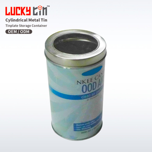 Custom Printing Tinplate Can Packaging Metal Box Jars Recyclable Cylindrical Tin With Windows Food Safe