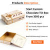 Factory Custom White Large Rectangular Metal Can Chocolate Packaging Box Chocolate Tin