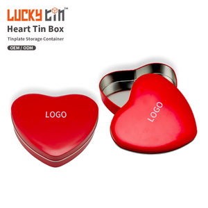 Popular Custom Printing Tinplate Case Packaging Valentines Day Metal Box/Can Empty Food Safety Gift Tin Heart Shaped Container