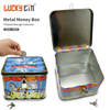 Custom Luxury Money Storage Container Tin Plate Square Metal Can High Volume Tin Piggy Bank For Kids With Lock