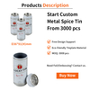 Popular Custom Printing Tinplate Can Packaging Round Pepper Tin Box Beer Shape Metal Spice Containers With Lid for Spice