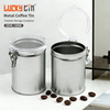 New Design Custom Tinplate Storage Container Coffee Bean Metal Packaging Sustainable Coffee Tin Can With Degassing Valve Windows